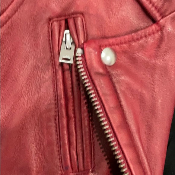 Iro Han burgundy red leather jacket size 40 - Picture 6 of 16